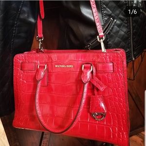 SOLD -Michael Kors croc leather crossbody bag
